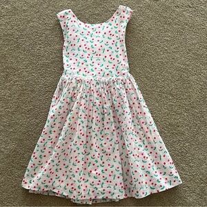 Mini Boden White Dress with Cherry Print
